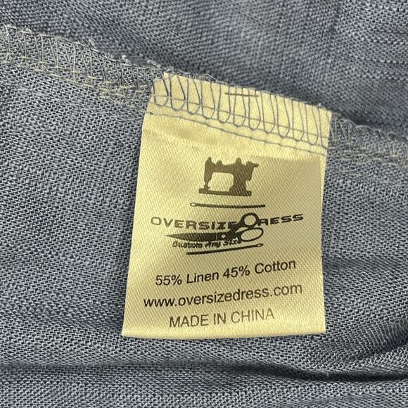 Simpson Dress Womens Large Linen Short Sleeve Tiered Button‎ Back Pockets Maxi - Picture 10 of 13